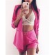 Women's Tracksuits Summer Work OL Two Piece Set Blazer Jacket And Shorts Sexy 2 Women Belt 3 4 Sleeve Femal Outfits