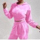 Womens Clothing 2 Piece Set Casual Stand Collar Long Sleeve Women Two Piece Outfits Solid Color Women Tracksuits