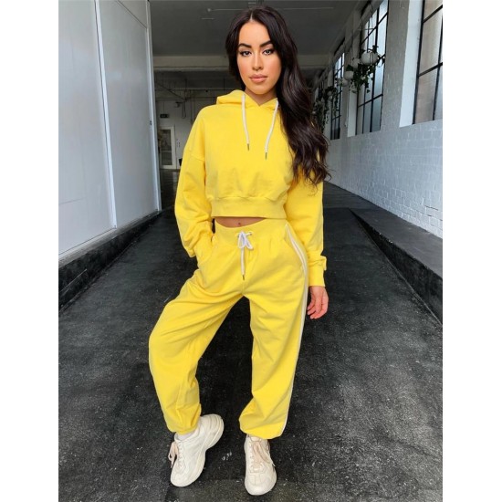 Womens Clothing 2 Piece Set Casual Stand Collar Long Sleeve Women Two Piece Outfits Solid Color Women Tracksuits