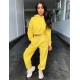 Womens Clothing 2 Piece Set Casual Stand Collar Long Sleeve Women Two Piece Outfits Solid Color Women Tracksuits