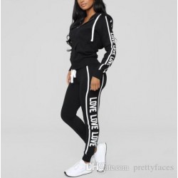 2pcs Hooded Casual Tracksuit Suits For Women Set Hoodies Sweatshirt+Sweatpants 2 Pieces Sets Women's Suit Sweatsuit Female