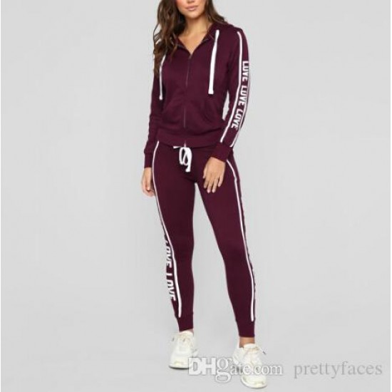 2pcs Hooded Casual Tracksuit Suits For Women Set Hoodies Sweatshirt+Sweatpants 2 Pieces Sets Women's Suit Sweatsuit Female