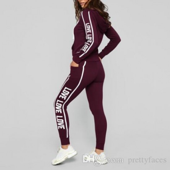 2pcs Hooded Casual Tracksuit Suits For Women Set Hoodies Sweatshirt+Sweatpants 2 Pieces Sets Women's Suit Sweatsuit Female