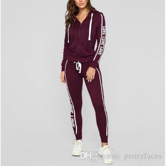 2pcs Hooded Casual Tracksuit Suits For Women Set Hoodies Sweatshirt+Sweatpants 2 Pieces Sets Women's Suit Sweatsuit Female