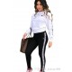 women Hooded collar sports suit letter printing Two piece sets fashion women Offset letter Casual hoodie trousers suit Tracksuits