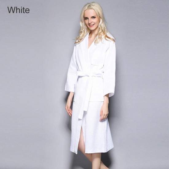 Women's Sleepwear Summer Couple Waffle Kimono Bathrobe Women Sexy Plus Size Suck Water Bridesmaid Robes Unisex Dressing Gown TopQuality Robe