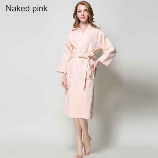 Women's Sleepwear Summer Couple Waffle Kimono Bathrobe Women Sexy Plus Size Suck Water Bridesmaid Robes Unisex Dressing Gown TopQuality Robe