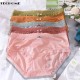 Women's Panties 2022 French Shiny Silk Fashion Underwear Soft Silky Lace Trim Mid Waist Cotton Ladies Satin Briefs Bow Decor Underpants