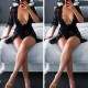 Women's Sleepwear Women Sexy Solid Lingerie Deep V-Neck Black Lace See Through Nightgown Dress Casual Style S-XL Skin-Friendly