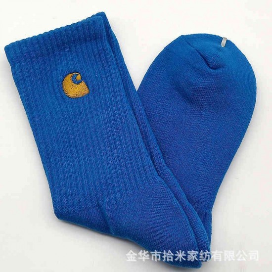 Kahart Kahartt Thickened Towel Bottom Solid Color Tide Brand Embroidered High Barrel Sportswear Socks