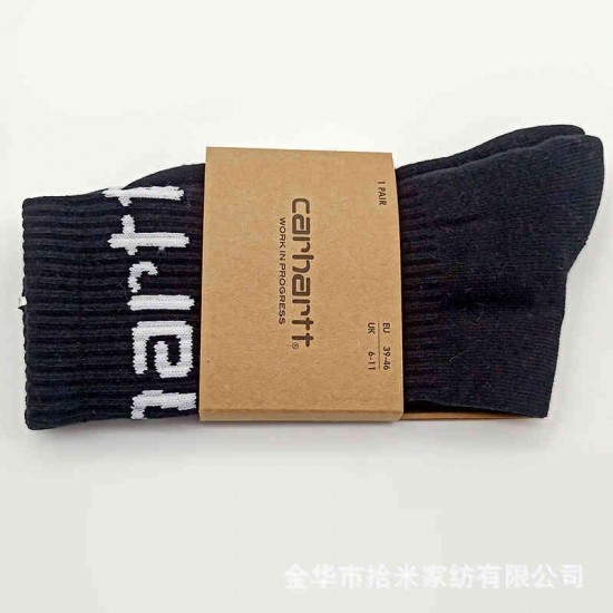 Kahart Kahartt Thickened Towel Bottom Solid Color Tide Brand Embroidered High Barrel Sportswear Socks