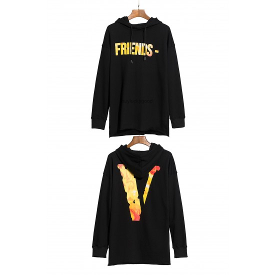 Factory Outlet Factory Outlet Brand Hoodie American street hip hop V flame big sweater Wang Yibo loose leisure West Coast hip WBQ2