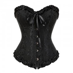 Gothic Embroidered Brocade Corset body lift shaper Bustier Bone Lace Up Steampunk Corset Sexy Corselet Strapless Overbust Slim 8111