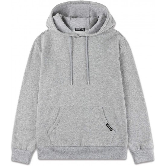 DEESPACE Men's Sweatshirts Soft Brushed Fleece Hoodie Pull on Sweatshirts Drawsting Hooded Sweatshirt (S-3XL) w3E3#