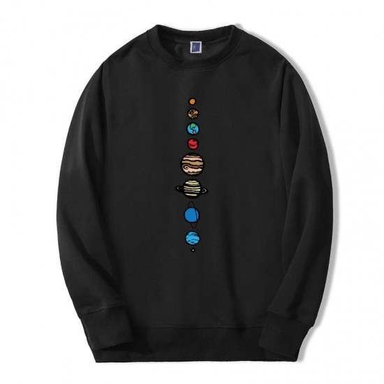 Men's Hoodies & Sweatshirts Planets Colour Sweatshhirt Hoodie Men Autumn Winter Warm Fleece Creative Design Funny Fitness Jumper Hoody