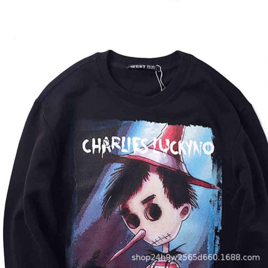 Hot Selling Trendy Brand Cl Scarecrow New Long Sleeve Sweater Tide Brand Men's Cotton Women's Versatile Lovers' Youth Long Shirt