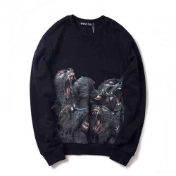 Hot Selling Trendy Brand Autumn and Winter New Fashion Baboon Printing Loose Cotton Plush Student Couple's Sweater Special Price