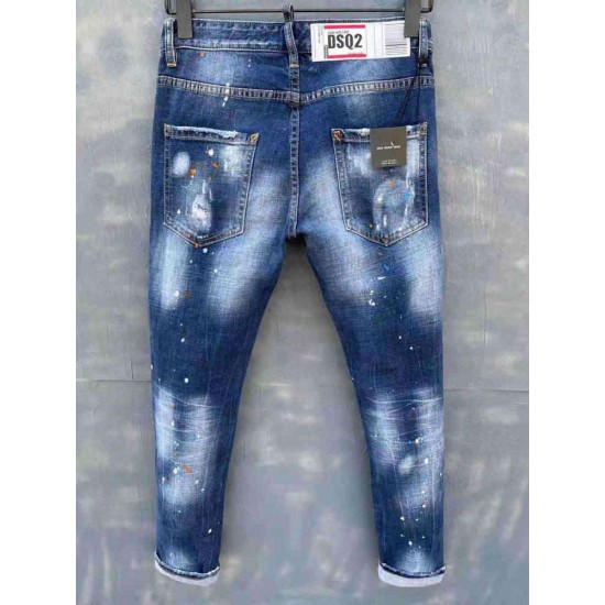 European Dj Mark Italy Smart Denim Button Blue Gat Potlead Broek Jeans For Men 025