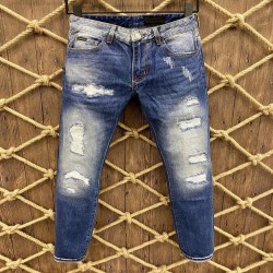 Italy Brand Dq Men's Slim Stretch Denim Button Blue Gat Potlead Broek Jeans for Men D20