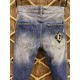 Italy Brand Dq Men's Slim Stretch Denim Button Blue Gat Potlead Broek Jeans for Men D20