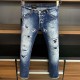 Dsq Biker Italy Men's Slim Stretch Denim Blue Gat Potlead Broek Jeans For men 9716