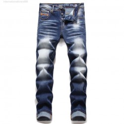 European Italy Famous Navy Slim Rits Rights Broek Gentleman Jeans For Men